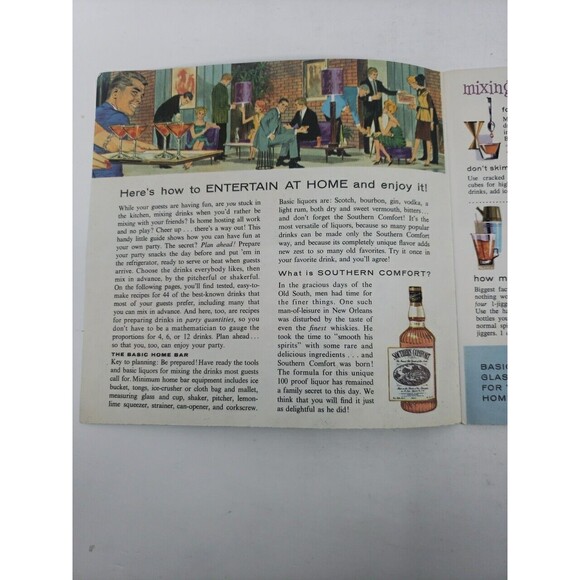Southern Comfort Make 44 Favorite Party Drinks Booklet Magazine Insert 1960s VTG - Picture 4 of 9
